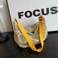 Bolso de hombro de lona de viento étnico para mujer, bolso de mensajero pequeño, bolsos de mano simples con cremallera, bolso de playa informal, nueva tendencia, 2024 - details 3