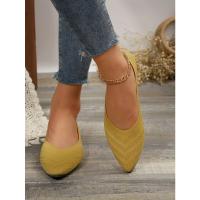 Nuevos Zapatos planos con punta puntiaguda para oficina, barco, Color sólido, tejidos, sin cordones, zapatillas De Ballet informales, mocasines para Mujer, Zapatos De Mujer - details 15