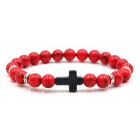 Oración hombres cuentas de madera de piedra Natural Rosario hematita pulseras cruzadas Onyx Pulsera de meditación mujeres joyería de Yoga Homme Pulsera - details 13