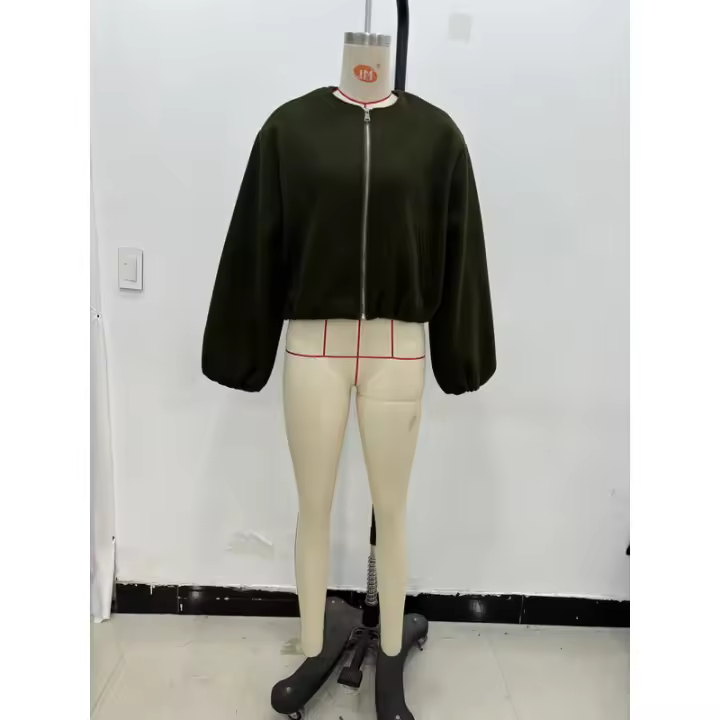 BUNO-Chaquetas Bomber rojas con cremallera para mujer, chaquetas recortadas suaves, chaqueta deportiva de manga larga para mujer, novedad en prendas de vestir exteriores 2025 - 1