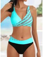 Bikini push-up blanco para mujer, microbañador sexy a rayas de talla grande, conjunto de dos piezas, traje de baño brasileño XXXL - details 9