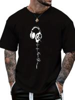 Camisetas de manga corta con estampado musical para hombre, cómodas camisetas informales elásticas con cuello redondo, ropa para hombre - details 11