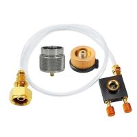 Adaptador de propano para estufa de camping al aire libre, enchufe, adaptador de junta de llenado de tanque de gas plano dividido - details 3