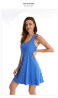Nuevo estilo de camisón europeo y americano para comercio exterior transfronterizo, camisón de algodón con tirantes elásticos de talla grande, vestido sin mangas para mujer, se puede usar como ropa de casa - details 22