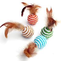 Bola Interactiva de Sisal para Gatos 4 Piezas de Colores para Entrenamiento y Captura de Mascotas - details 0
