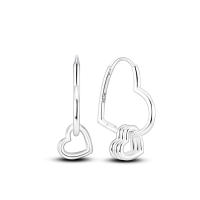 Pendientes de aro de Plata de Ley 925 para mujer, aretes con forma de corazón, luna y estrella, regalos de joyería - details 31