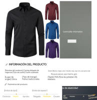 Camisa entallada de negocios minimalista elástica en cuatro direcciones para hombre, fácil de planchar y resistente a las arrugas - details 5