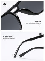 Gafas De Sol cuadradas Vintage para mujer, lentes De marca Retro con espejo, color negro y naranja, a la moda, colores dulces - details 3