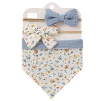 Set de Diadema de Alimentación de Bebé de Muselina de Algodón 3 piezas: Toalla de Saliva con Estampado Triangular, Diadema de Tie Neonatal, Pañuelo de Alimentación de Bebé - details 8