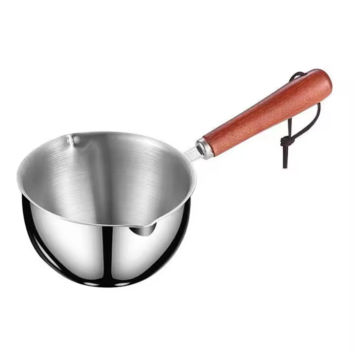 Mini olla de aceite con mango de madera, sartén de aceite de cocina multiusos para el hogar - 1