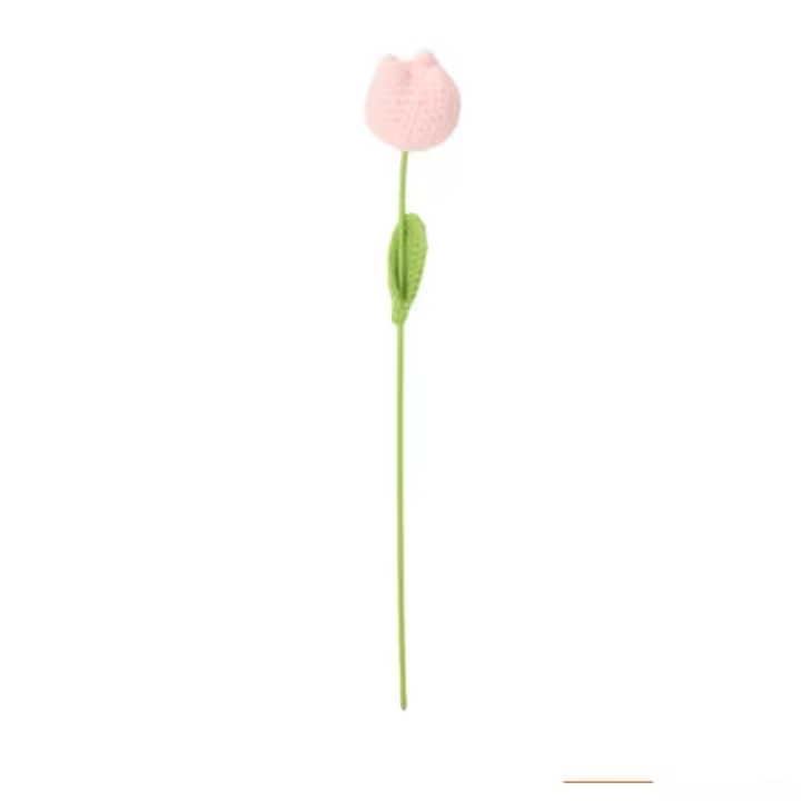 Ramo de Flores Falsas de Crochet Hecho a Mano Rosa Tulipanes Dáisí Decoración de Hogar Luz y Fuerza - 1