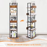 Estantería de Libros Giratoria de Metal Diseño Estrecho para Esquina Madera y Metal Negro - details 3