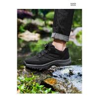 Zapatos De Deporte Para Hombre Con Hebilla Giratoria Cómodos Y Antideslizantes Talla Grande Color Sólido Cuero Artificial Mocasines De Senderismo Estilizados - details 9
