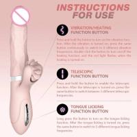 Embalaje privado Sexy HESEKS Realista Telescópico Vibrador Estimulador del Clítoris Lengua Giratoria Lamido Masaje de Vagina Punto G Juguete Sexual Para - details 1