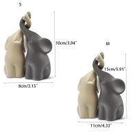 2 juegos de adornos para parejas, pareja de animales, elefante doble, escultura de elefante abstracta, sala de estar de cerámica - details 0