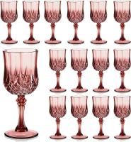 Copas de plástico dorado de 7oz, cristalería para bodas, copas de agua de cristal, copas de champán (16, oro rosa) - details 1