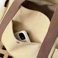 Bolso de lona de gran capacidad para el trabajo, bolso de mujer estilo universitario - details 6