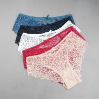 Conjunto de bragas de encaje transparente para mujer, ropa interior Sexy de malla Floral, bragas eróticas transparentes de talla grande, 3 S-XL. - details 0