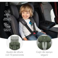Silla de coche, Grupo 1/2/3, 9-36 kg (76-150 cm), Silla coche bebé y niños, Reposacabezas 13 posiciones, 15 meses a 12 años, Cadeira Auto, Gris - details 21