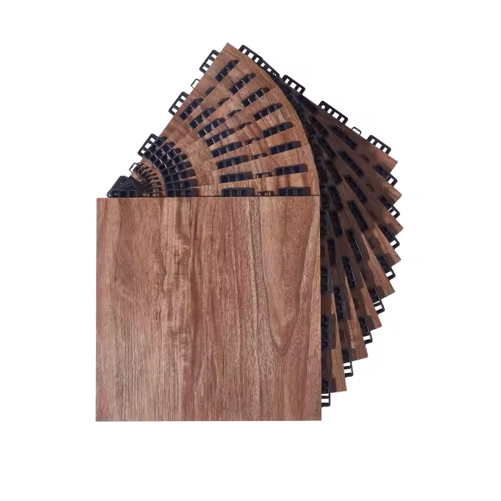 SucceBuy Baldosas para pista de baile - 12,4 x 12,4 pulgadas, 9 piezas entrelazadas, portátiles con base acolchada (grano de madera de roble, 9 pies cuadrados. pies/caja) - 1