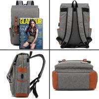 Mochila escolar adolescentes para portátil con puerto de carga USB, elegante mochila de viaje resistente al agua - details 9