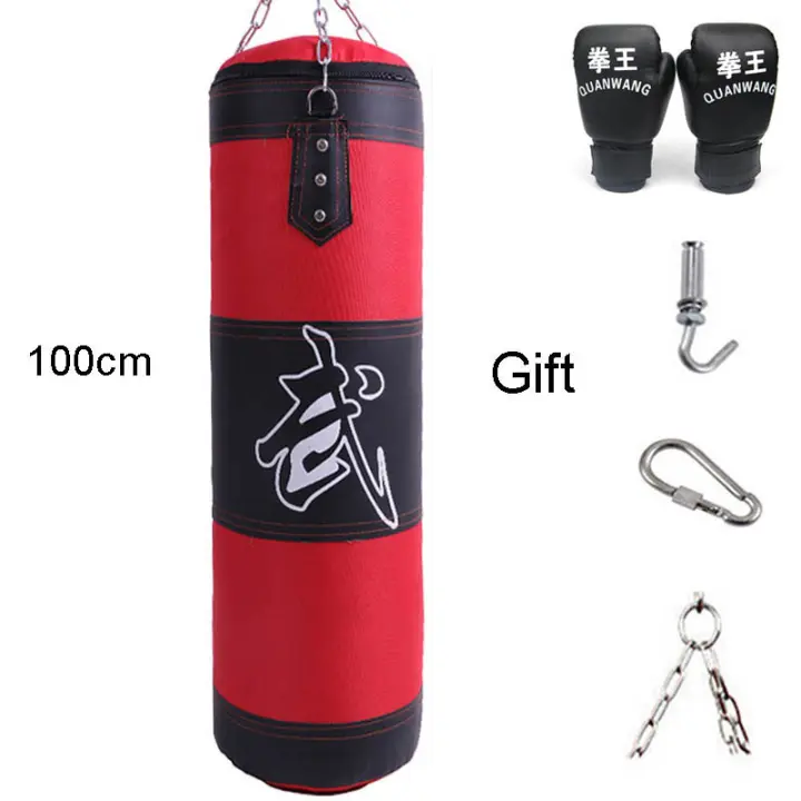 Punch Sandbag Durable Boxing Heavy Punch Bag With Metal Chain Hook Carabiner Fitness Training Hook Kick Fight Karate Taekwondo - 1