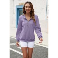 Sudadera con capucha para mujer azul cálido con sudaderas lisa sudadera deporte tendencia 2025 - details 11
