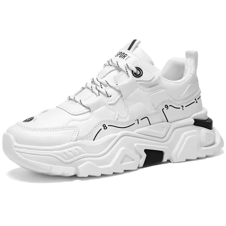 Zapatillas Deportivas para Hombre Suela Gruesa, Cómodas para Correr, Adecuadas para Todas las Estaciones, Versátiles, Para Estudiantes - 1