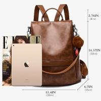 Mochila de Cuero de pu antirobo para Mujer, bolso de mano informal, bolso de viaje, bandolera - details 15