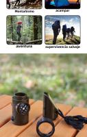 Silbato Multifuncional de Siete en Uno para Sobrevivencia al Aire Libre: Ideal para Excursiones, Campamentos y Aventuras al Campo, en Color Verde Militar - details 7