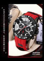Reloj multifuncional nuevo de la marca suiza para hombre, reloj de cuarzo con correa de silicona. - details 14