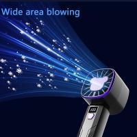 Con pantalla de visualización ventilador de mano 5 velocidades ajustable recargable de alta velocidad Mini ventilador refrigeración de bajo ruido - details 6