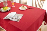 Manteles de granja de color liso, bolas de algodón cuadradas, manteles lavables con borlas para cocina, comedor y boda - details 5
