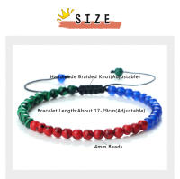 Pulsera de Piedra Natural de 4mm Diseño de Bandera Nacional Joyería de Pareja - details 1