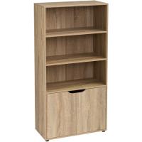 Estantería de Madera, Librería con Puerta y Compartimentos Abiertos, Mueble almacenaje, Organizador,en Color Natural de 119x29x59 cm para Estudio,Dormitorio,Salón, Oficina y Biblioteca - details 0