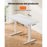 Trabajo Ajustable en Altura, Mesa de Oficina en Casa con Tablero Ensamblado, 120 x 60 cm - details 2