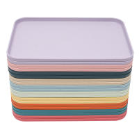 20 bandejas para servir, 10 colores, de plástico, 31x22 cm, bandejas rectangulares, antideslizantes - details 0