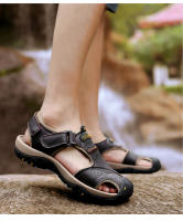 Sandalias clásicas de cuero genuino para hombre, zapatos transpirables de cuero de vaca, sandalias romanas suaves para exteriores, Verano - details 21