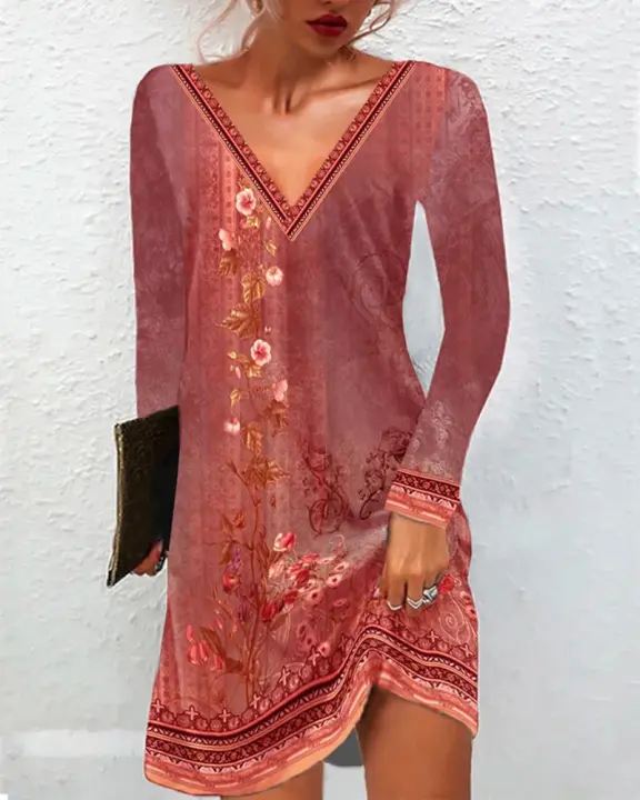 Vestido con Decote en V Moda de Mujer Subcategoría de Vestidos - 1