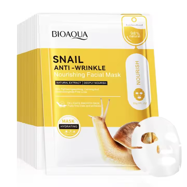 Mascarilla de Caracol BIOAQUA 10pcs Hidratante, Iluminador, Anti-envejecimiento, Adiós a las Arrugas Cuidado de la Piel Facial - 1