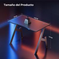 Gaming 120 x 60 cm Gaming Fibra Carbono Ergonómica Ornador Alfombrilla ratón Portavasos y Gancho Auriculares Negro - details 10
