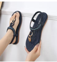 Sandalia Plana Mujer 2025 Boho Chic con Hebillas Metálicas de Lujo - Zapatos de Verano Cómodos para Playa, Fiesta y Diario, Moda Primavera-Verano Elegante - details 16
