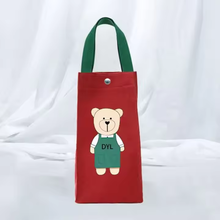 Bolso de mano con estampado de oso lindo para botella de agua, cubierta de taza aislada, bolso de mano para llevar taza de Camping - 1