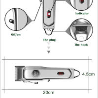 Kemei-cortadora de pelo profesional KM-1998 para hombre, máquina de afeitar de alta calidad, con batería de 2000mAh, muy ligera y silenciosa - details 8