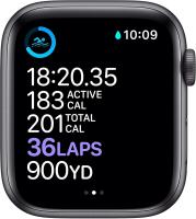 Apple Watch Series 6 (GPS, 44 mm) - Caja de aluminio gris espacial con correa deportiva negra (renovada) - details 3