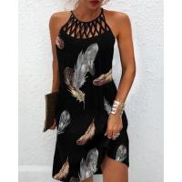 Vestido casual sin mangas con cinturón de malla y estampado étnico para mujer, nueva temporada primavera-verano 2025 - details 0