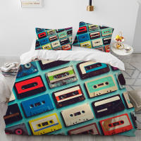 Juego de Ropa de Cama con Música Retro y Nostálgica Funda de Edredón y Funda de Almohada para Cama King Queen Tamaño - details 9