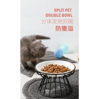 Bol de Comida Tallado de Cerámica para Gatos Soporte de Bebida para Mascotas Anti-Vomiting - details 0
