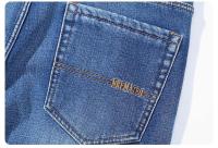 Jeans de Pierna Recta y Cintura Alta para Hombres en Invierno Ajuste Suelto, Largo y Cálido con Tirantes Elásticos Pantalones Cortos de Moda para Hombres Mayores - details 24
