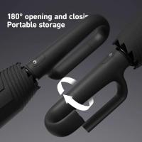 Paraguas plegable totalmente automático con 1 mango y hebilla, fácil de transportar, más grande, más grueso y resistente. Adecuado para hombres y mujeres, portátil y resistente al viento, resistente al viento de doble capa, varios huesos de paraguas, asas - details 0